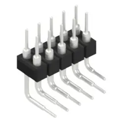 Pin header, 10 pole, pitch 2.54 mm, angled, black, MK 251 10 Z