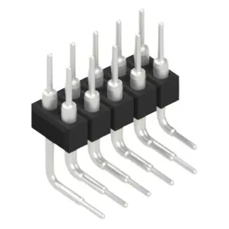 Pin header, 10 pole, pitch 2.54 mm, angled, black, MK 251 10 Z - 1