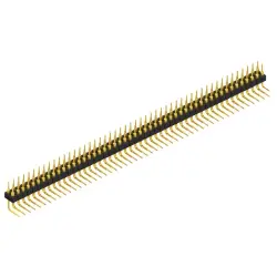 Pin header, 100 pole, pitch 2.54 mm, angled, black, MK 251 100 G