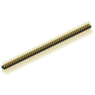 Pin header, 100 pole, pitch 2.54 mm, angled, black, MK 251 100 G - 1