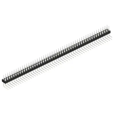 Pin header, 100 pole, pitch 2.54 mm, angled, black, MK 251 100 Z - 1