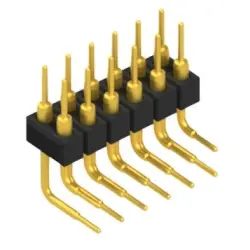 Pin header, 12 pole, pitch 2.54 mm, angled, black, MK 251 12 G