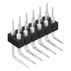 Pin header, 12 pole, pitch 2.54 mm, angled, black, MK 251 12 Z