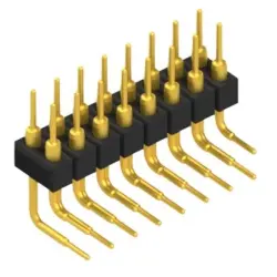 Pin header, 16 pole, pitch 2.54 mm, angled, black, MK 251 16 G