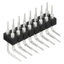 Pin header, 16 pole, pitch 2.54 mm, angled, black, MK 251 16 Z