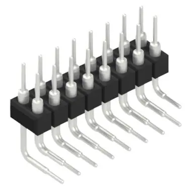 Pin header, 16 pole, pitch 2.54 mm, angled, black, MK 251 16 Z - 1