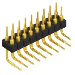 Pin header, 18 pole, pitch 2.54 mm, angled, black, MK 251 18 G