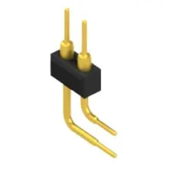Pin header, 2 pole, pitch 2.54 mm, angled, black, MK 251 2 G