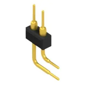 Pin header, 2 pole, pitch 2.54 mm, angled, black, MK 251 2 G - 1