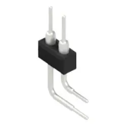 Pin header, 2 pole, pitch 2.54 mm, angled, black, MK 251 2 Z