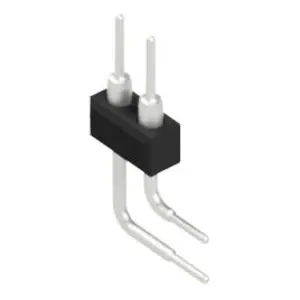 Pin header, 2 pole, pitch 2.54 mm, angled, black, MK 251 2 Z - 1