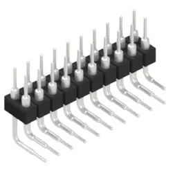 Pin header, 20 pole, pitch 2.54 mm, angled, black, MK 251 20 Z