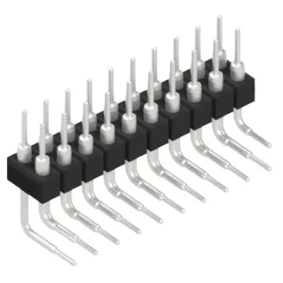 Pin header, 20 pole, pitch 2.54 mm, angled, black, MK 251 20 Z - 1