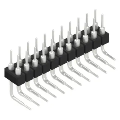 Pin header, 22 pole, pitch 2.54 mm, angled, black, MK 251 22 Z - 1