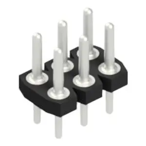 Pin header, 6 pole, pitch 2.54 mm, straight, black, MK LP 240 6 Z - 1