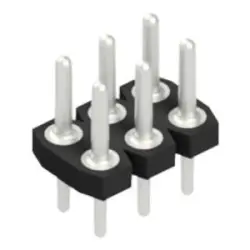 Pin header, 6 pole, pitch 2.54 mm, straight, black, MK LP 240 6 Z