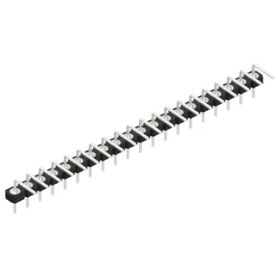 Pin header, 20 pole, pitch 2.54 mm, angled, black, MK LP 43 20 Z - 1