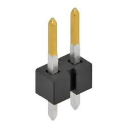 Pin header, 2 pole, pitch 2.54 mm, straight, black, SL 1 025 2 S