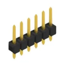 Pin header, 6 pole, pitch 2.54 mm, straight, black, SL 1 025 6 G
