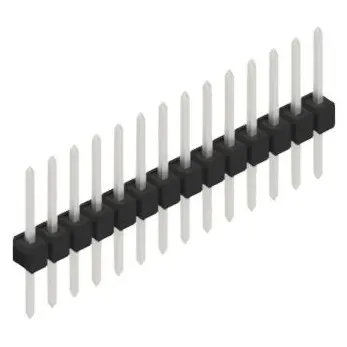 Pin header, 14 pole, pitch 2.54 mm, straight, black, SL 1 078 14 Z - 1