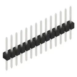 Pin header, 14 pole, pitch 2.54 mm, straight, black, SL 1 078 14 Z