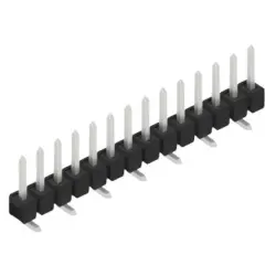 Pin header, 14 pole, pitch 2.54 mm, angled, black, SL 10 SMD 052 14 Z