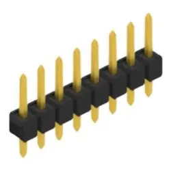 Pin header, 8 pole, pitch 2.54 mm, straight, black, SL 11 112 8 G