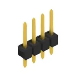 Pin header, 4 pole, pitch 2.54 mm, straight, black, SL 11 124 4 G