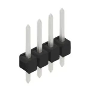 Pin header, 4 pole, pitch 2.54 mm, straight, black, SL 11 124 4 Z - 1