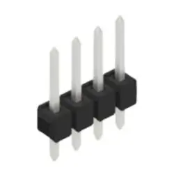 Pin header, 4 pole, pitch 2.54 mm, straight, black, SL 11 124 4 Z