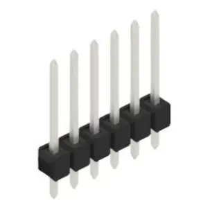 Pin header, 6 pole, pitch 2.54 mm, straight, black, SL 11 164 6 Z - 1