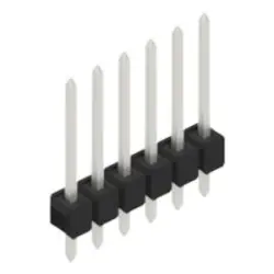 Pin header, 6 pole, pitch 2.54 mm, straight, black, SL 11 164 6 Z