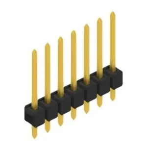 Pin header, 7 pole, pitch 2.54 mm, straight, black, SL 11 164 7 G - 1