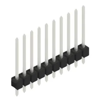 Pin header, 10 pole, pitch 2.54 mm, straight, black, SL 11 190 10 Z - 1