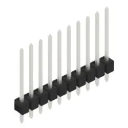Pin header, 10 pole, pitch 2.54 mm, straight, black, SL 11 190 10 Z