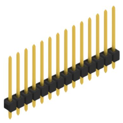 Pin header, 14 pole, pitch 2.54 mm, straight, black, SL 11 190 14 G