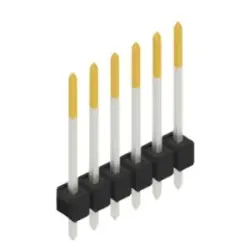 Pin header, 6 pole, pitch 2.54 mm, straight, black, SL 11 190 6 S
