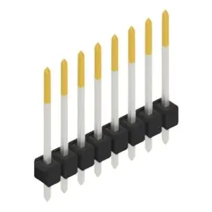 Pin header, 8 pole, pitch 2.54 mm, straight, black, SL 11 190 8 S - 1