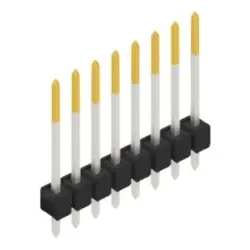 Pin header, 8 pole, pitch 2.54 mm, straight, black, SL 11 190 8 S
