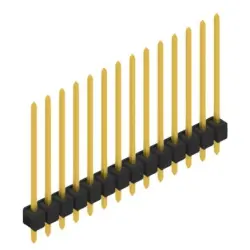 Pin header, 14 pole, pitch 2.54 mm, straight, black, SL 11 240 14 G