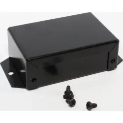 Aluminum enclosure, (L x W x H) 81 x 56 x 28 mm, black (RAL 9005), IP32, 1411FBCBK