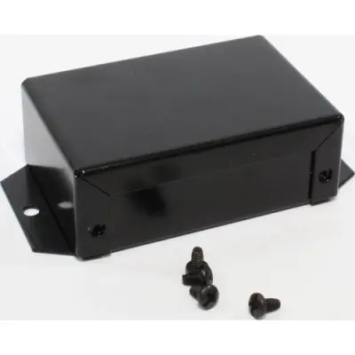Aluminum enclosure, (L x W x H) 81 x 56 x 28 mm, black (RAL 9005), IP32, 1411FBCBK - 1
