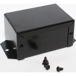 Aluminum enclosure, (L x W x H) 81 x 56 x 41 mm, black (RAL 9005), IP32, 1411FBDBK