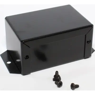 Aluminum enclosure, (L x W x H) 81 x 56 x 41 mm, black (RAL 9005), IP32, 1411FBDBK - 1