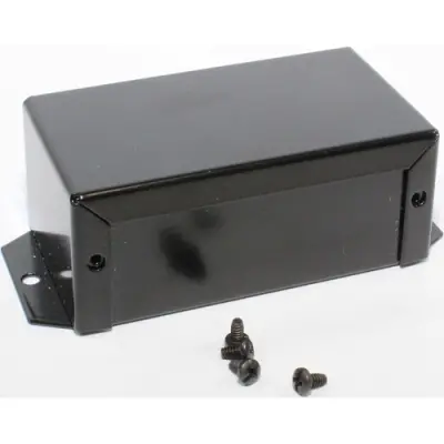 Aluminum enclosure, (L x W x H) 102 x 56 x 41 mm, black (RAL 9005), IP32, 1411FBGBK - 1