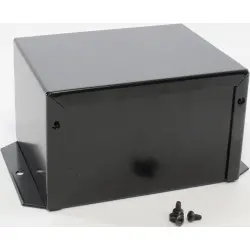 Aluminum enclosure, (L x W x H) 127 x 102 x 76 mm, black (RAL 9005), IP32, 1411FBLBK
