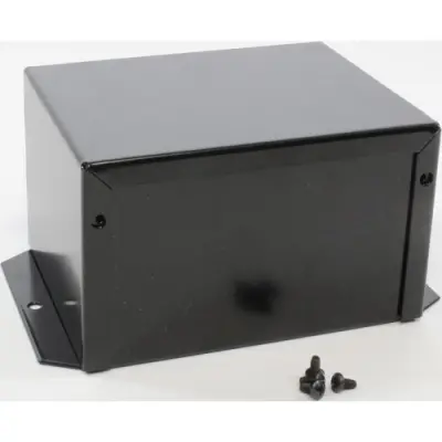 Aluminum enclosure, (L x W x H) 127 x 102 x 76 mm, black (RAL 9005), IP32, 1411FBLBK - 1