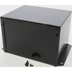 Aluminum enclosure, (L x W x H) 152 x 127 x 102 mm, black (RAL 9005), IP32, 1411FBPBK