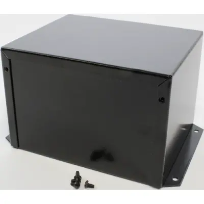 Aluminum enclosure, (L x W x H) 152 x 127 x 102 mm, black (RAL 9005), IP32, 1411FBPBK - 1