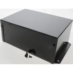 Aluminum enclosure, (L x W x H) 178 x 127 x 76 mm, black (RAL 9005), IP32, 1411FBQBK